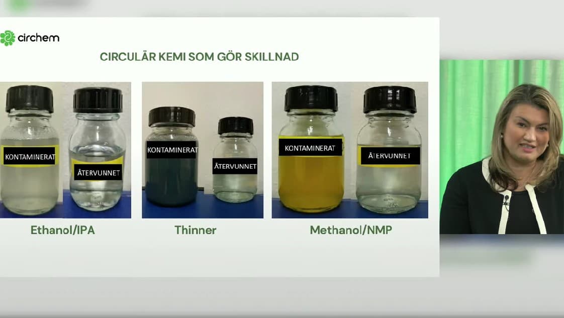 CirChem återvinner och renar använt lösningsmedel