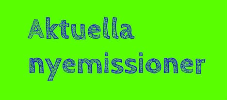 Fyra aktuella nyemissioner