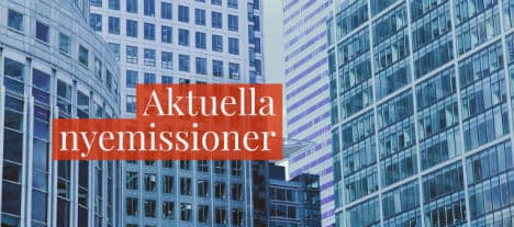 Fyra aktuella nyemissioner inför notering