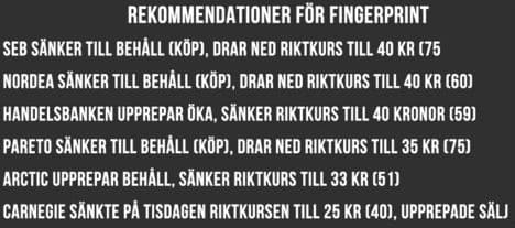 Analytiker om Fingerprint Cards