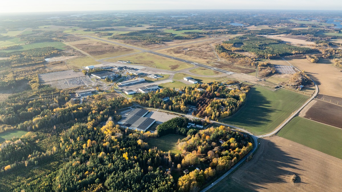 Skavsta flygplats med omgivning