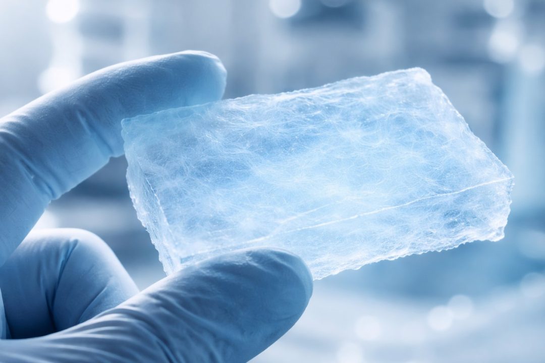 Hand håller aerogel