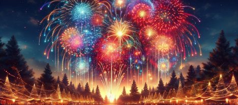 Fyrverkerier på himlen