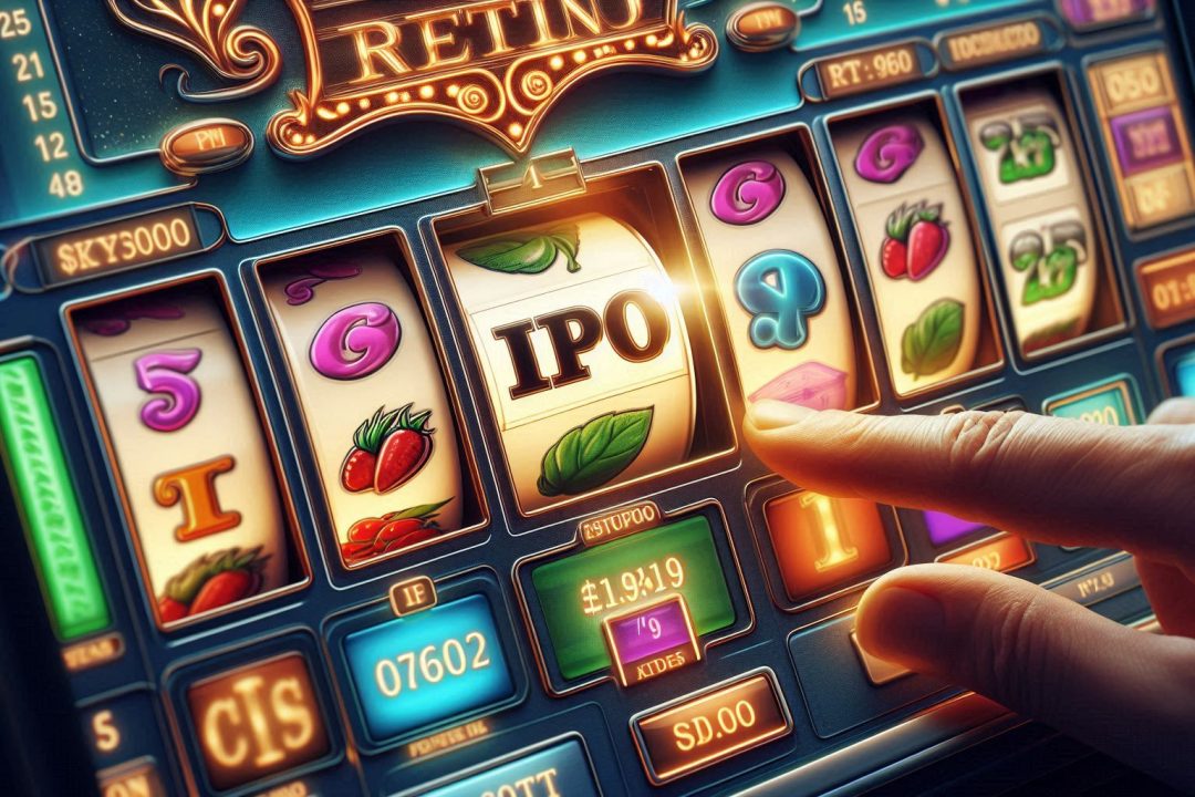 Casino-slot där det står IPO på ett hjul