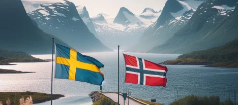 Norsk och svensk flagga