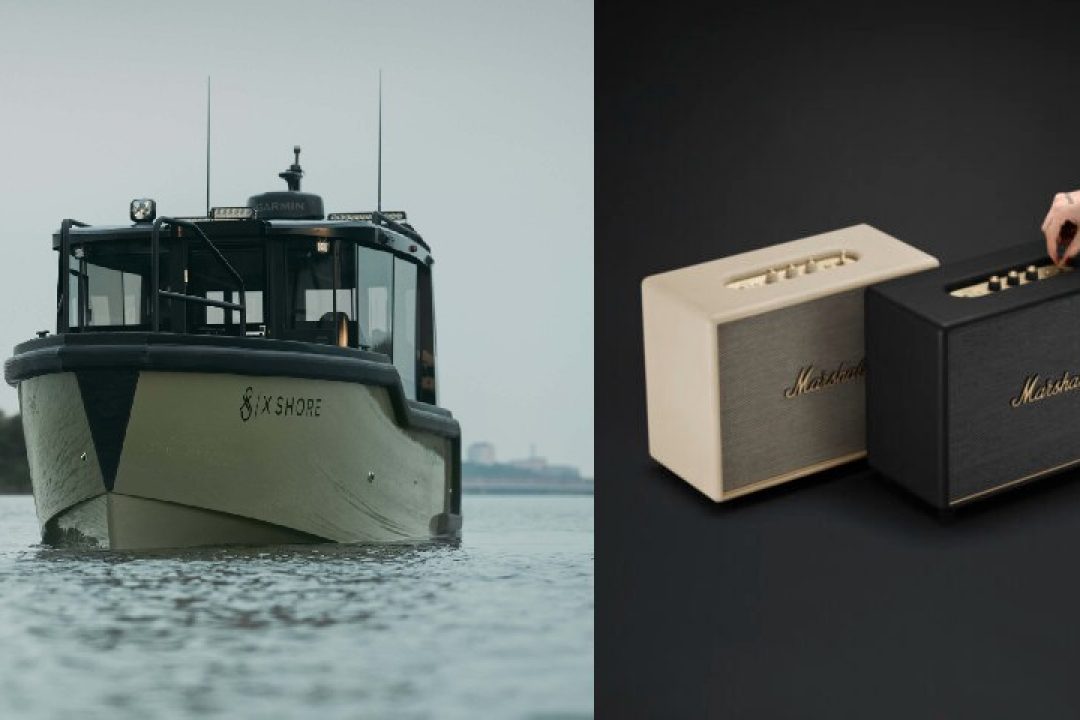 Båt från X Shore och högtalare från Marshall
