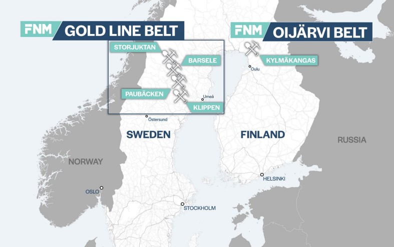 Karta över First North Metals tillgångar