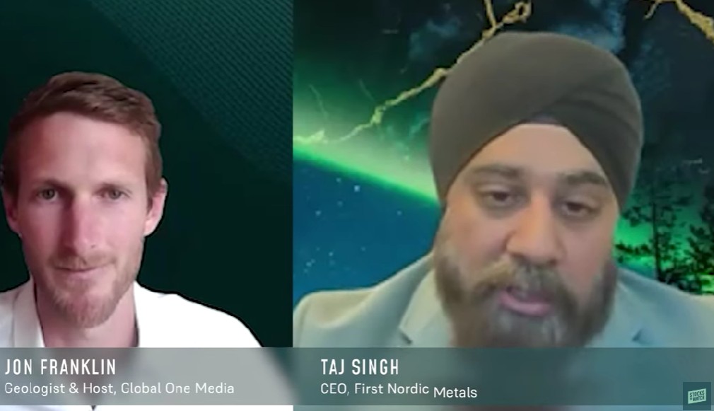 First Nordic Metals VD Taj Singh blir intervjuad