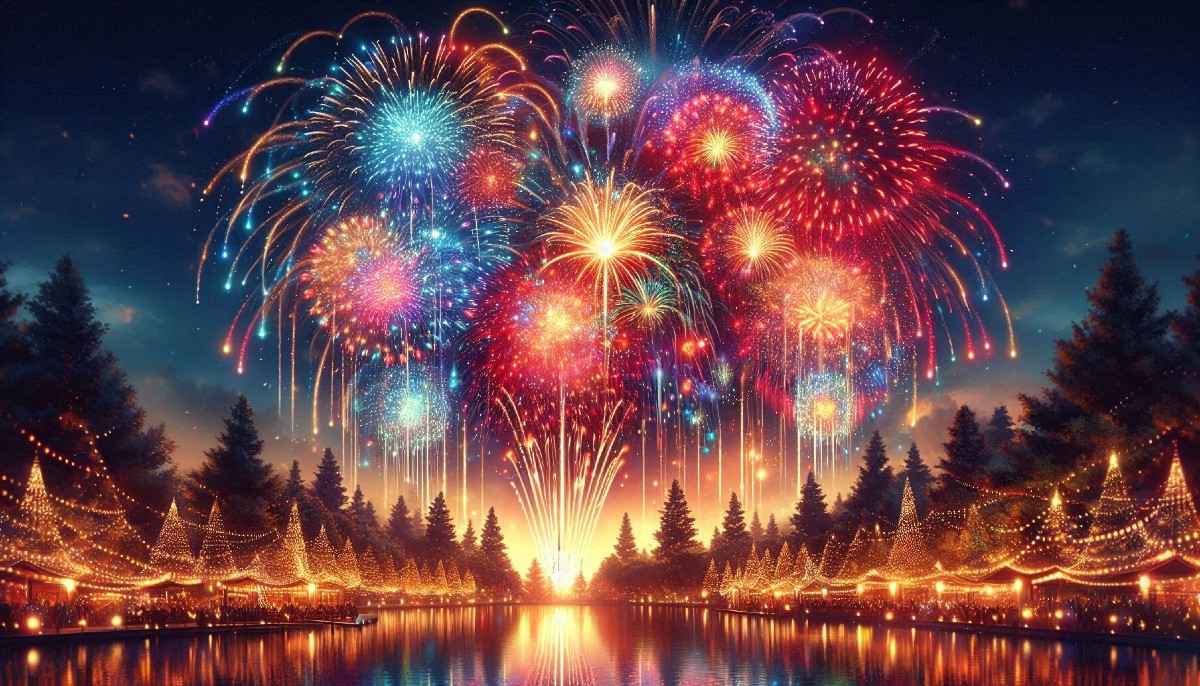 Fyrverkerier på himlen