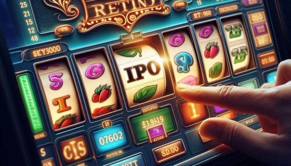Casino-slot där det står IPO på ett hjul