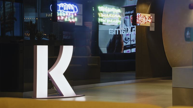 Första bokstaven i Klarnas namn som skylt